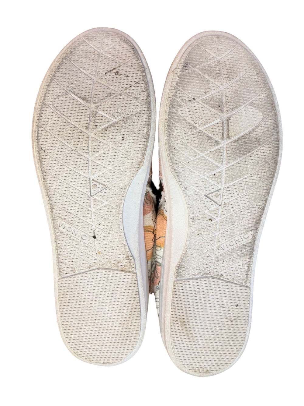 Vionic Malibu Canvas Slip-On Sneaker Peach Floral Botanical Print Women’s Size 8 - Picture 7 of 8